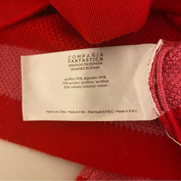 Compañia Fantastica Small Red Pink Striped Sweater - Picture 8 of 9